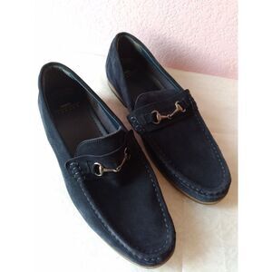 Noble Classic Navy Blue Suede Driving Loafers with Horse-bit Detail Casual Shoes